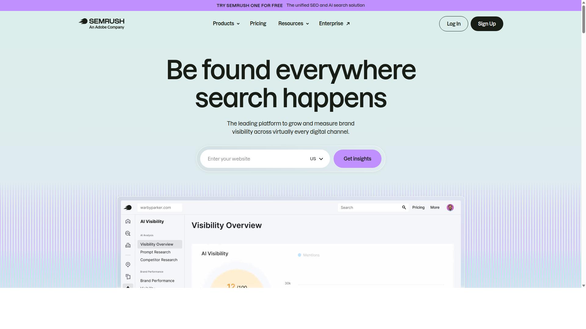 Semrush website