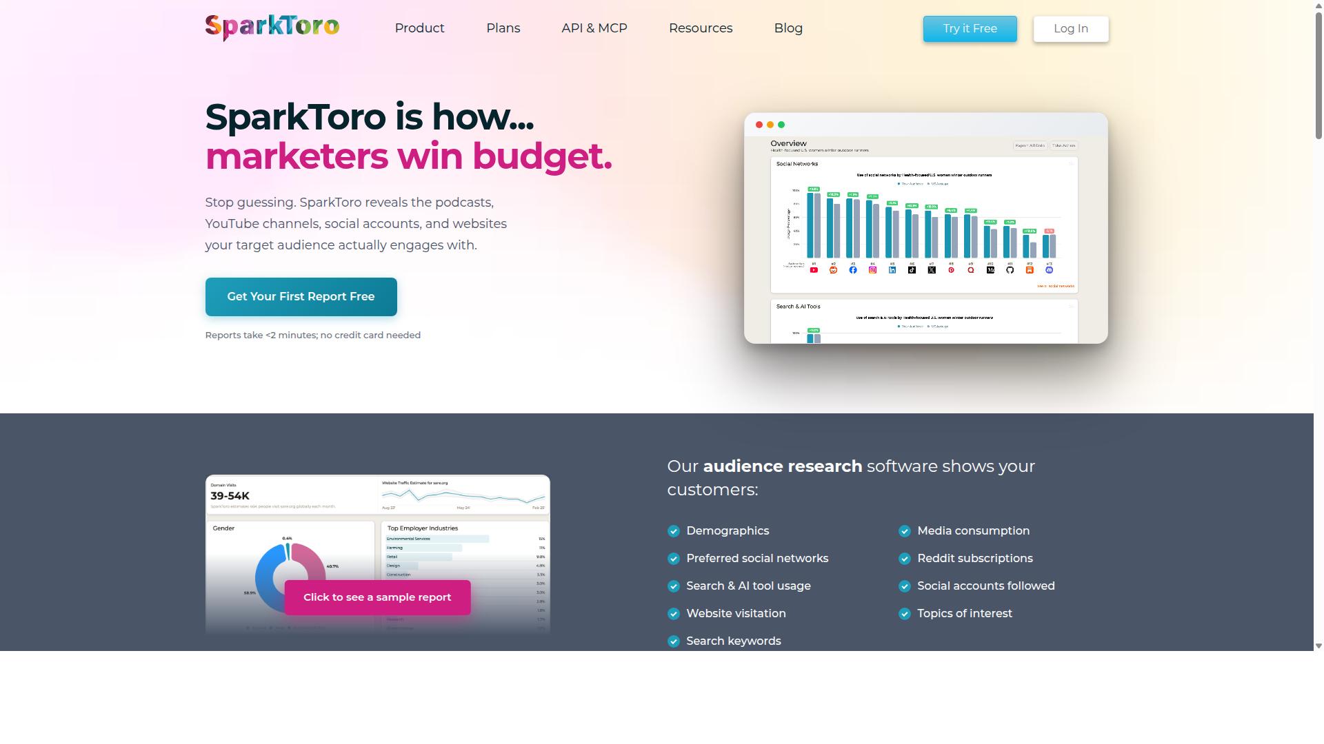 SparkToro website