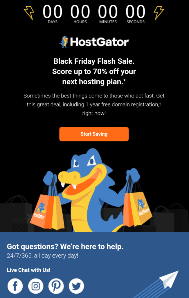 HostGator Black Friday and Cyber Monday Deals