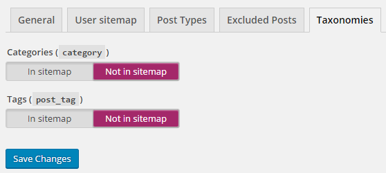 taxonomies sitemap